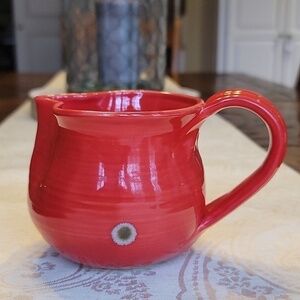 Julie Keepers Signed Red Pottery Pitcher - Height 4"